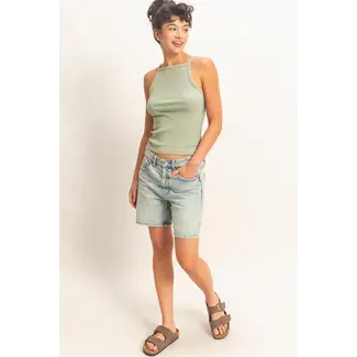 Double Zero Double Zero High Neck Ribbed Tank (DZ26C105)