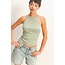 Double Zero High Neck Ribbed Tank (DZ26C105)