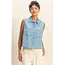 Double Zero Sleeveless Button-Up Top (DZ26C351)