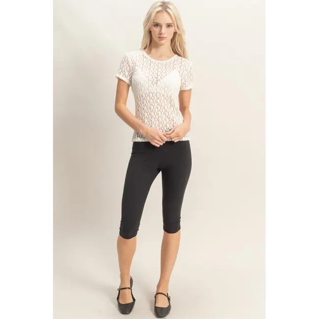 Double Zero Double Zero Sheer Lace Top (DZ26C394)