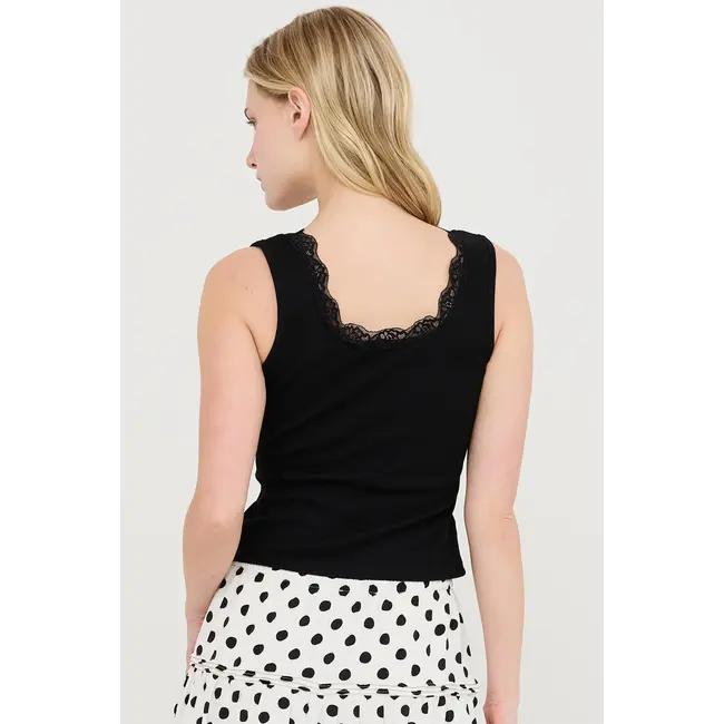 Hyfve Lace Deatil Ribbed Tank (HF26A295)
