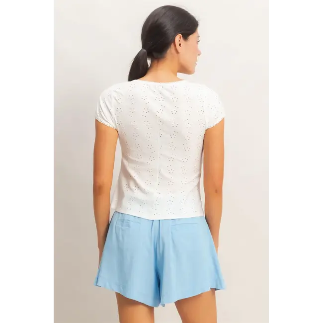 HYFVE HYFVE Eyelit Button Down Top (HF26C094)