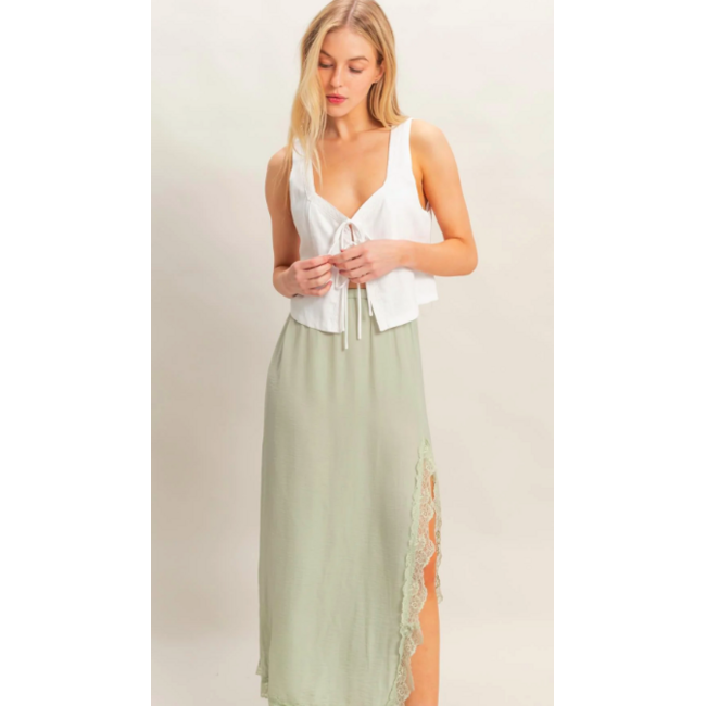 Hyfve Tie Front Lace Ruffle Detail (HF26C298)