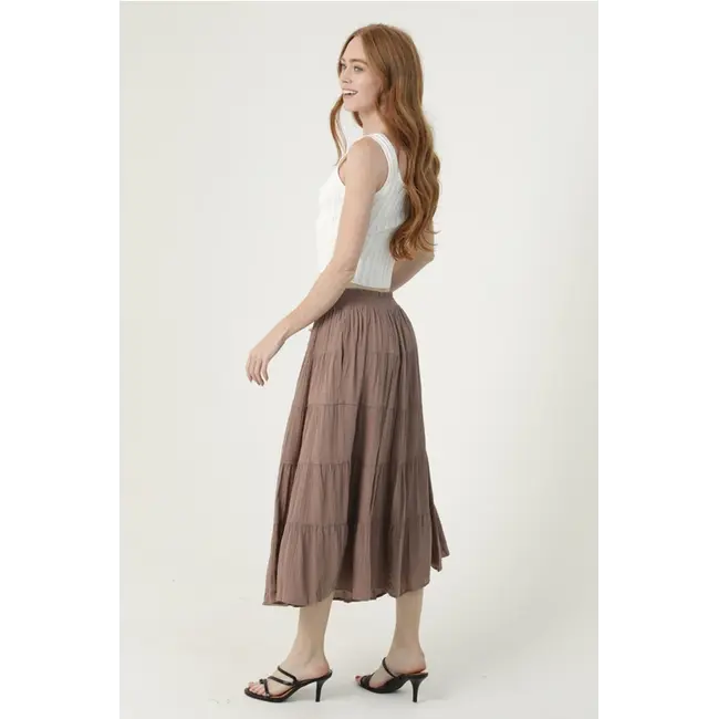 Angie Smock Waist Midi Skirt (B6A73)