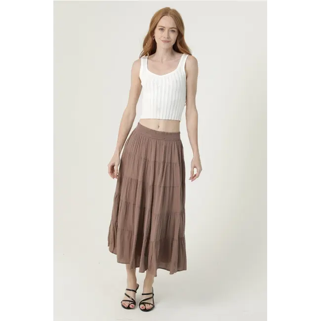 Angie Smock Waist Midi Skirt (B6A73)