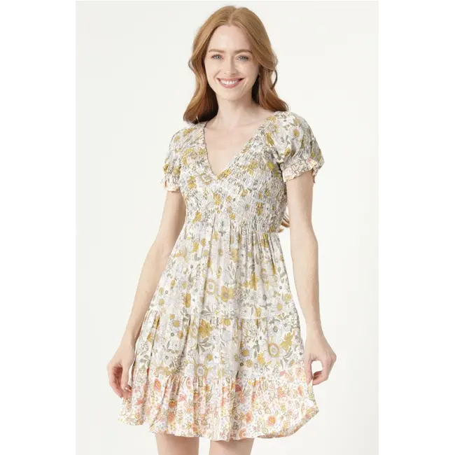 Angie Floral Print Dress (C4507)