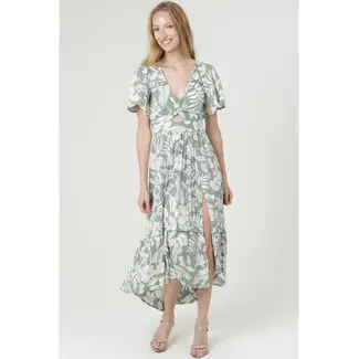 Angie Angie Deep V Maxi Dress With Cutout (C4795)