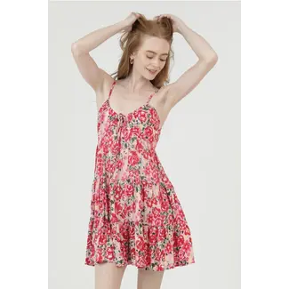 Angie Angie Spag Strap Tierd Short Dress (C4A95)