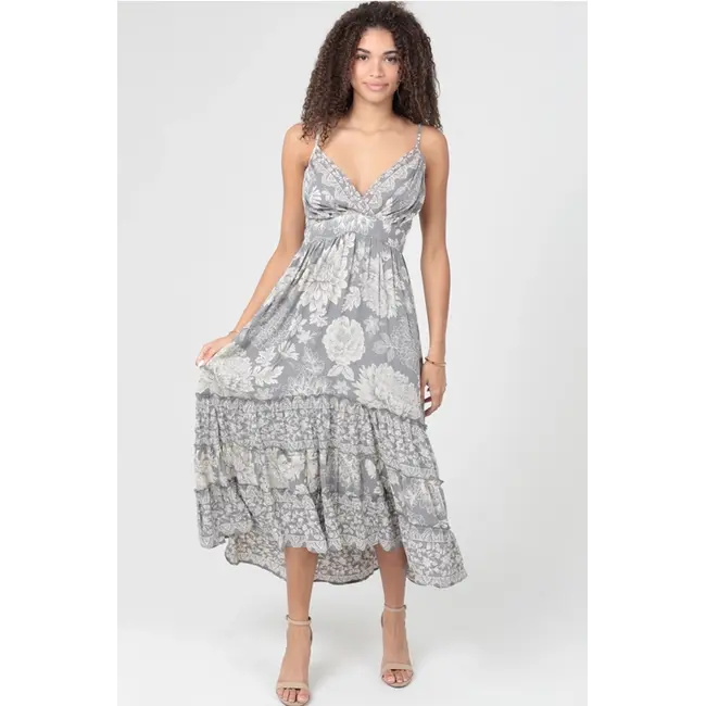 Angie Angie Spag Strap Maxi w/Smock Back(C4E31)