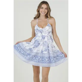 Angie Angie T Back Geometric Floral Short Dress (C4K22)
