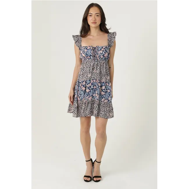 Angie Angie Ruffle Cap Sleeve Tiered Short Dress (C4K27)