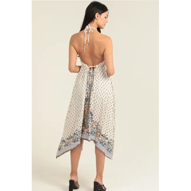 Angie Halter Top Dress With Handkerchief Hem (C4F39)