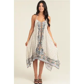 Angie Angie Halter Top Dress With Handkerchief Hem (C4F39)