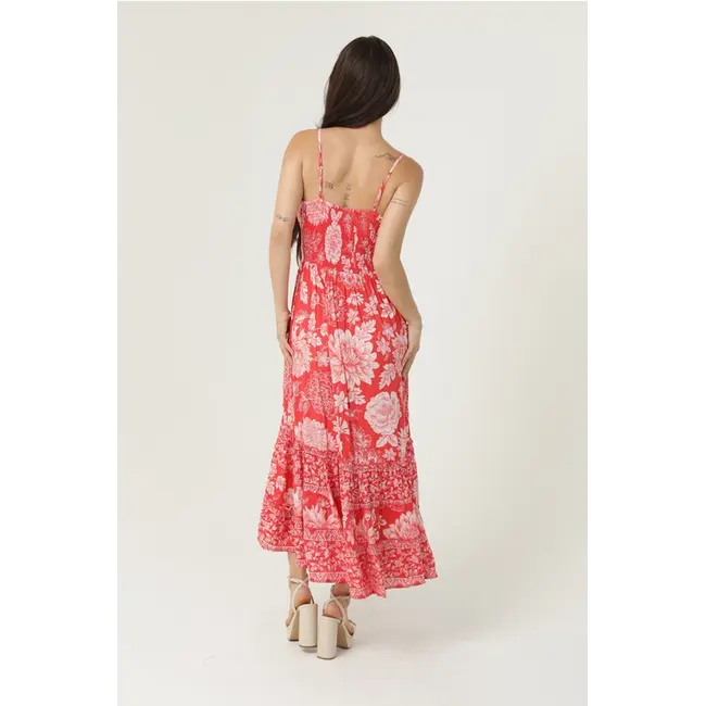 Angie Angie Spag Strap Maxi w/Smock Back(C4E31)