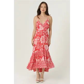 Angie Angie Spag Strap Maxi w/Smock Back(C4E31)