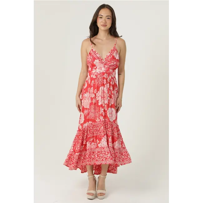 Angie Angie Spag Strap Maxi w/Smock Back(C4E31)