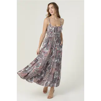 Angie Angie Spag Strap Smocked Waist Maxi Dress (C4M08)