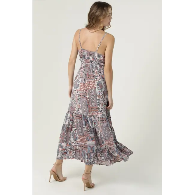 Angie Angie Spag Strap Smocked Waist Maxi Dress (C4M08)
