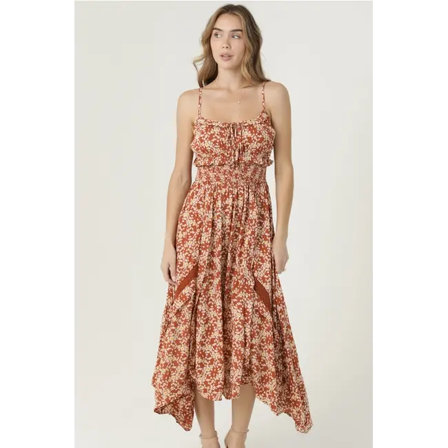 Angie Angie Smocked Lace Inset Dress (C4J64)