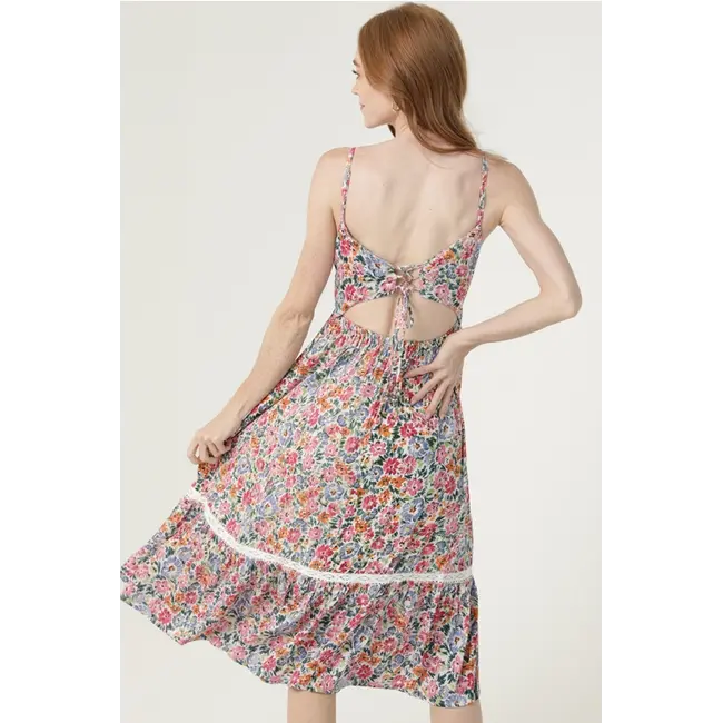 Angie Angie V-Neck Dress w/ Tie Back (C4L81)