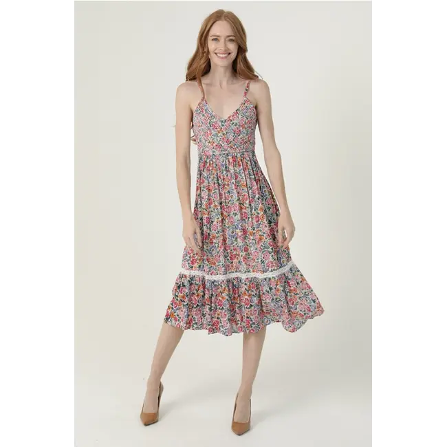 Angie Angie V-Neck Dress w/ Tie Back (C4L81)