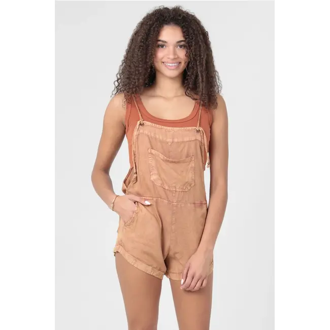 Angie Spag Strap Pocket Romper (B5A50)