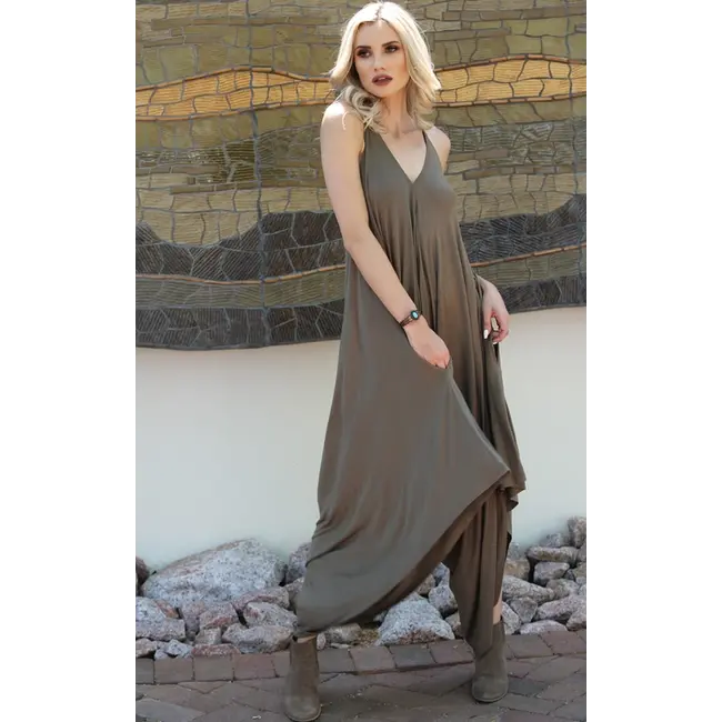 Angie Angie Vneck Knit Harem Romper (X5099)