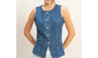 Angie Lace Trim Rib Knit Tank With Buttons - Creations Boutique