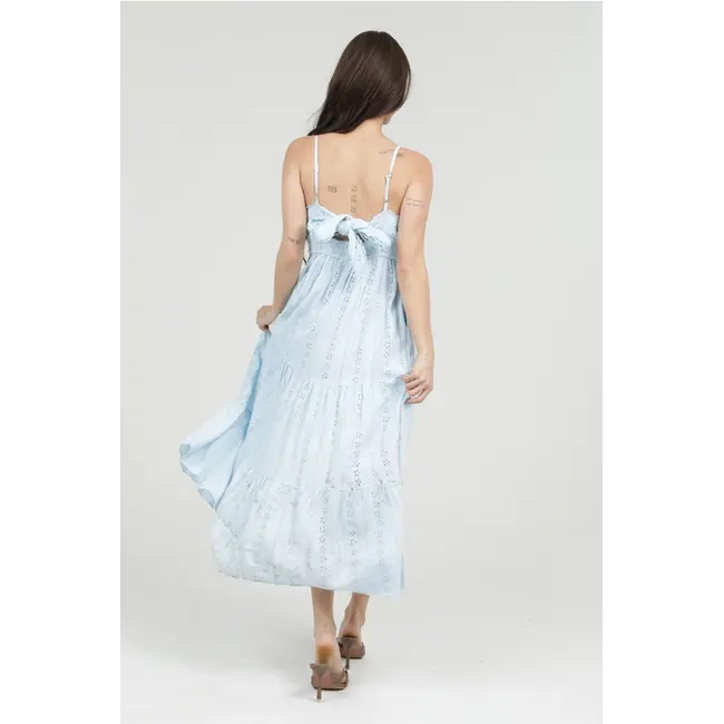 Angie Tie Back Embroidered Detail Dress (C4J58)