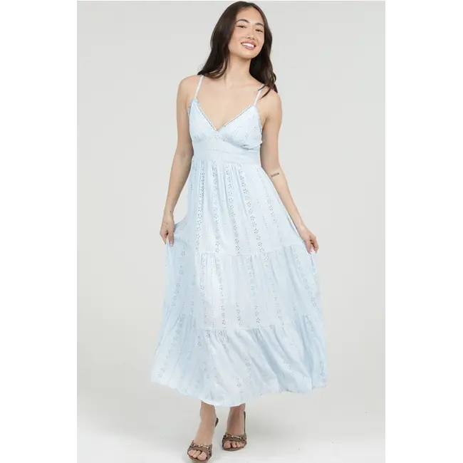 Angie Tie Back Embroidered Detail Dress (C4J58)