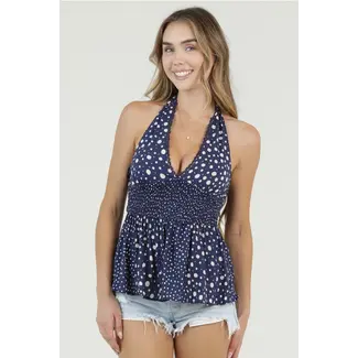 Angie Angie Halter Top with Smocking (C2F46)