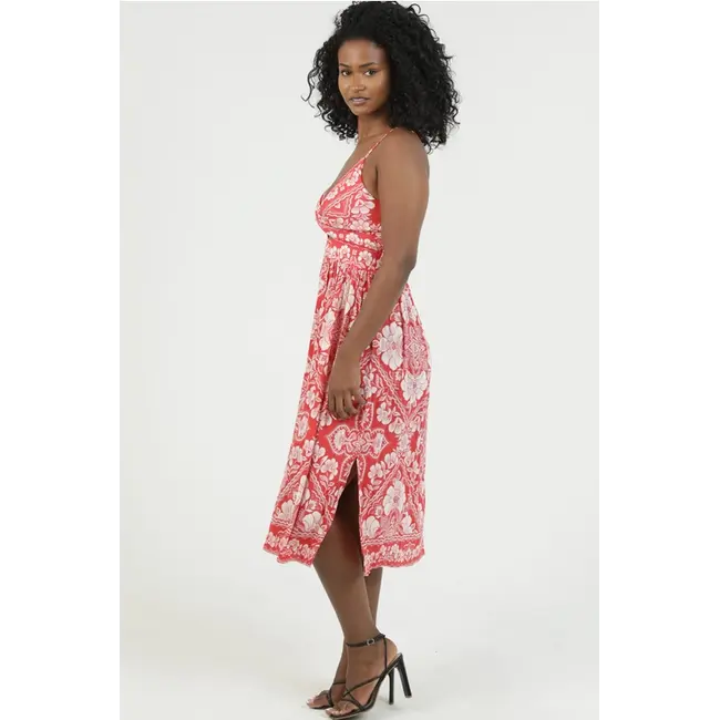Angie Twist Front Midi Dress( F4J10)