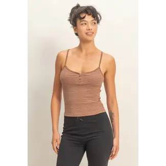 Double Zero Double Zero Striped Ribbed Tank (DZ26A885)