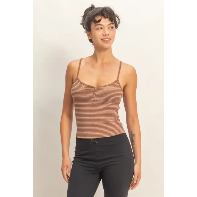 Double Zero Striped Ribbed Tank (DZ26A885)