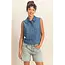 Double Zero Sleeveless Button-Up Top (DZ26C351)