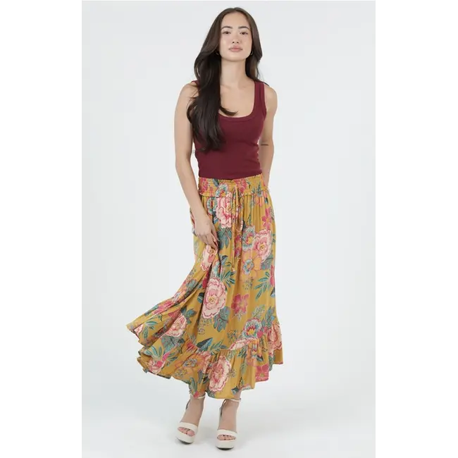 Angie Ruffle Hem Maxi Skirt (26P93)
