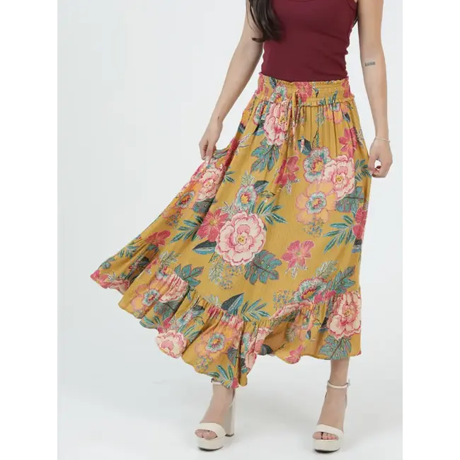 Angie Ruffle Hem Maxi Skirt (26P93)