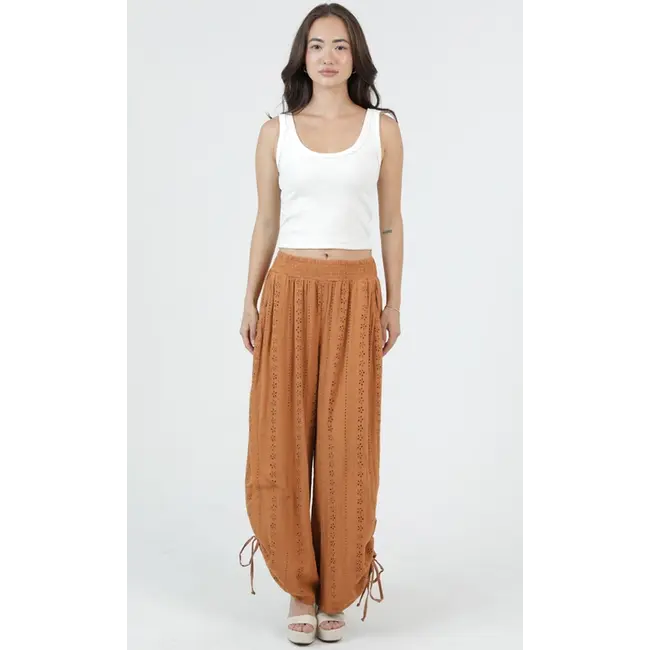 Angie Cinched Side Leg Wide Pants (B3710)