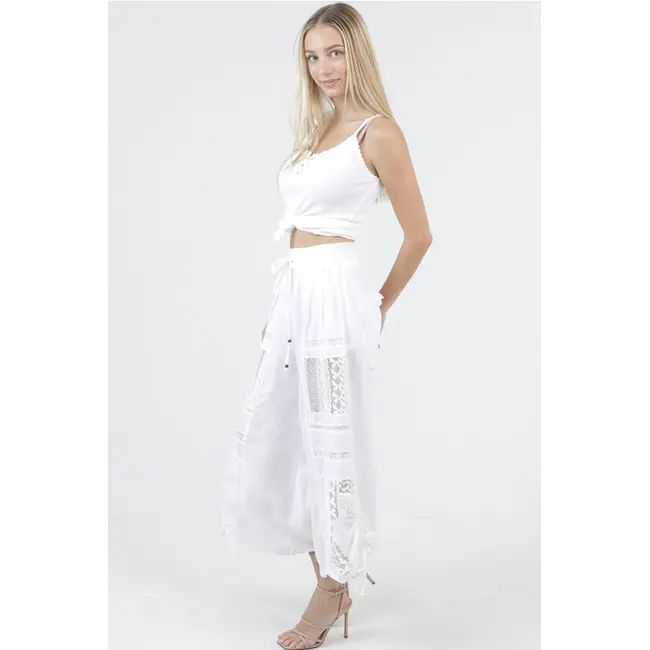 Angie Lace Detail Cargo Pant w/Tie (H3535)