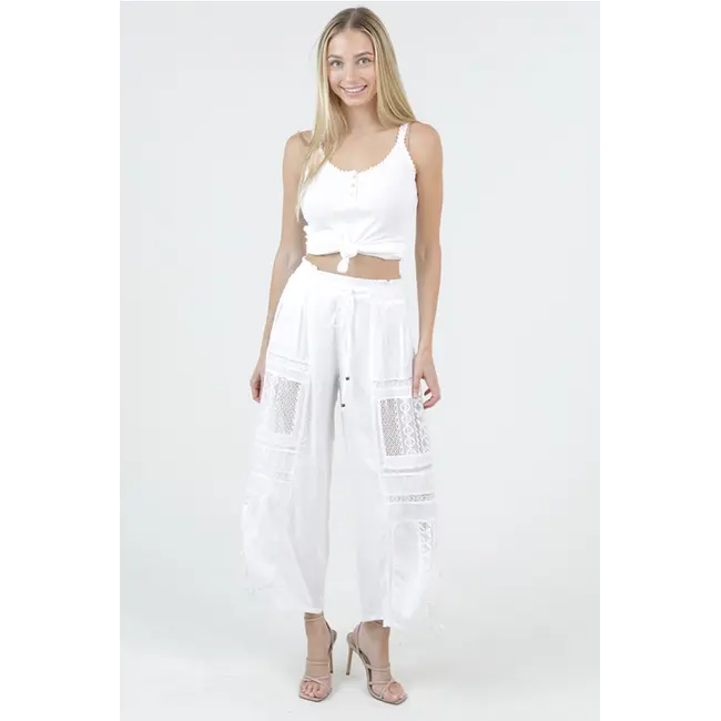 Angie Lace Detail Cargo Pant w/Tie (H3535)