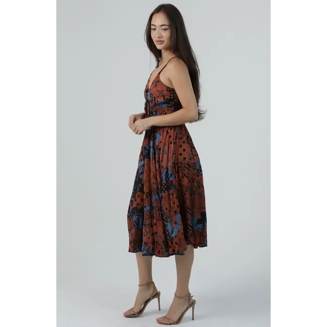 Angie Spag Strap Midi Dress (C4L03)