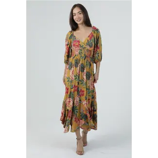 Angie Angie LS Maxi Dress With Smoked Waist (C4M57)
