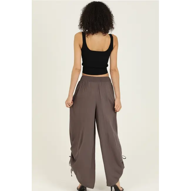 Angie Cinched Side Leg Wide Pants (B3710)