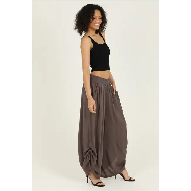 Angie Cinched Side Leg Wide Pants (B3710)