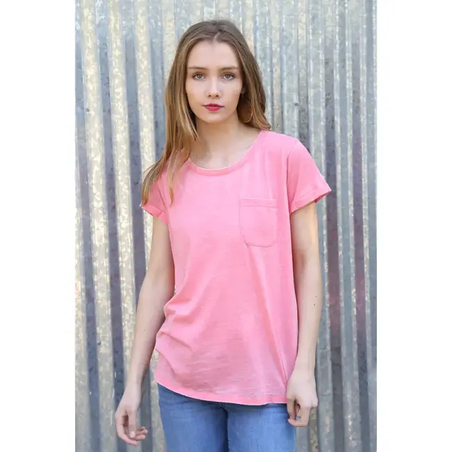 Angie Softwash Pocket Tee (X2C97)