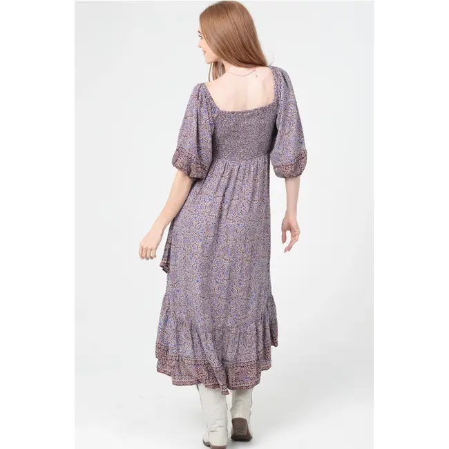 Angie Sq Neck Smocked Maxi Dress(C4J93)