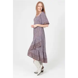 Angie Angie Sq Neck Smocked Maxi Dress(C4J93)