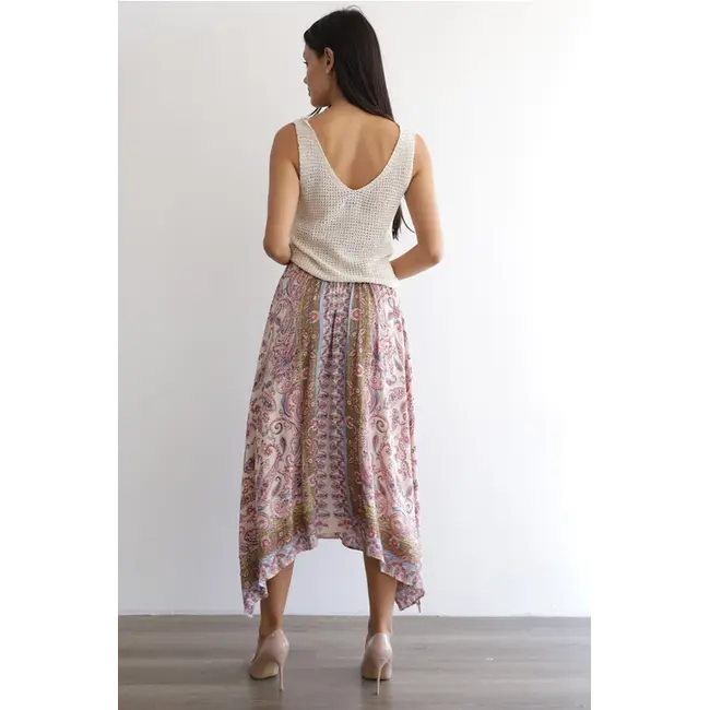 Angie Smoked Waist Asymetrical Skirt (B6B52)