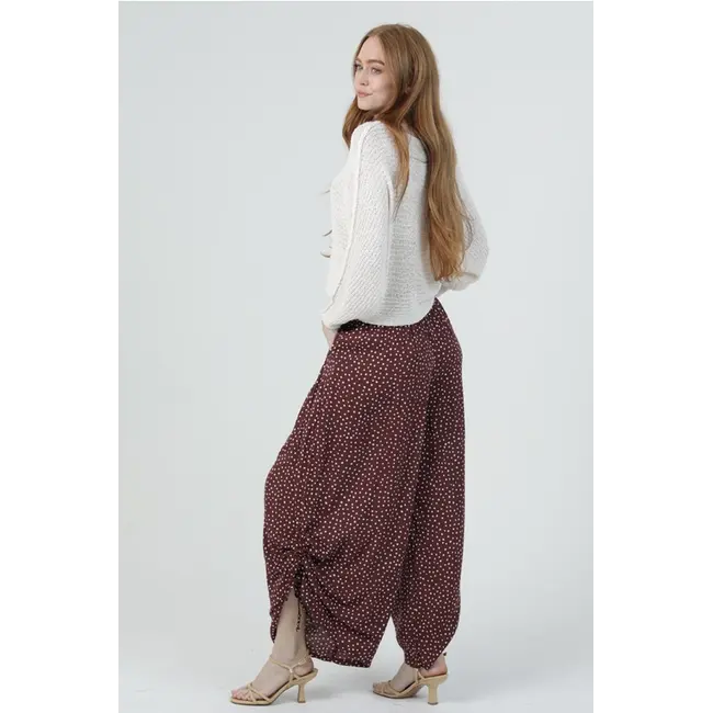 Angie Cinched Side Leg Wide Pants (B3710)