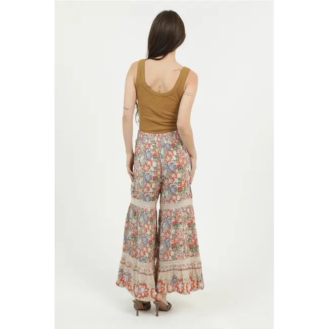 Angie Wide Leg Pant w/lace(B3817)
